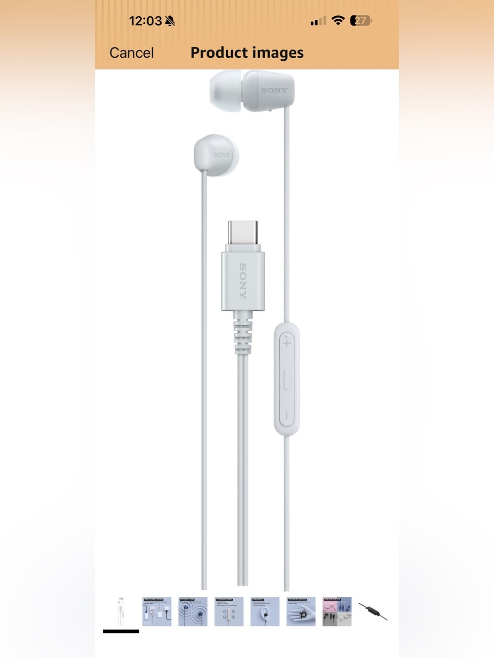 Sony USB-C In-Ear Headphones — White